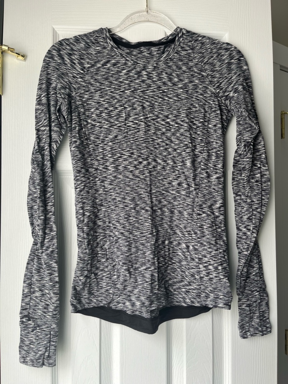 lululemon athletica Black & White Space-Dye Long Sleeve Tee